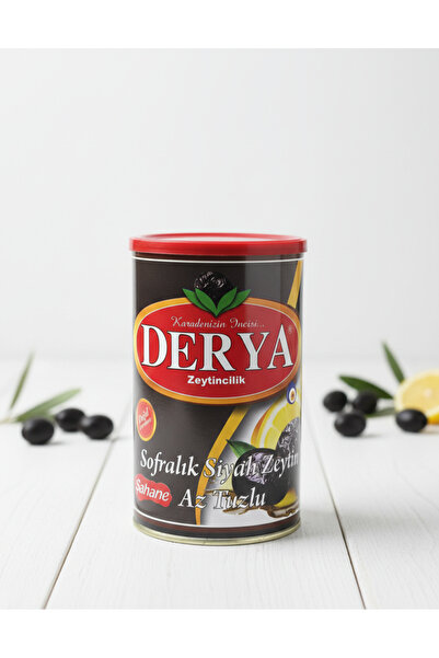 DERYA Zeytincilik Şahane Az Tuzlu Siyah Sofralık Zeytin (800 G)