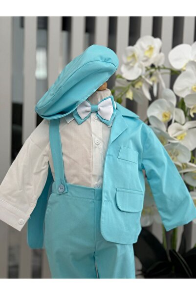 Inovius Βαπτιστική στολή, μπλε στάμπα με φτερά - DPH322 - Μέγεθος: 3 μηνών