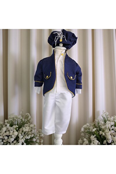 Inovius Costum Pentru Botez, Gentlemanul Marii, 4 piese, Albastru - Gabb1 - M...