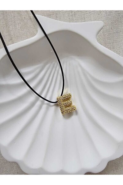 SİBEL AKSESUAR sbl tasarım zirkon taşlı çelik uçlu kolye E harf