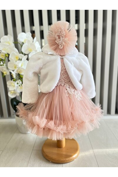 Inovius Φόρεμα Βάπτισης Ann, με Μπολερό, Ροζ Πούδρας - DPH78 - Μέγεθος: 3-6 Μ...