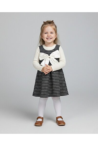 VOY KİDS Rochie elegantă în carouri și cu dungi pentru fetițe, pentru sărbăto...