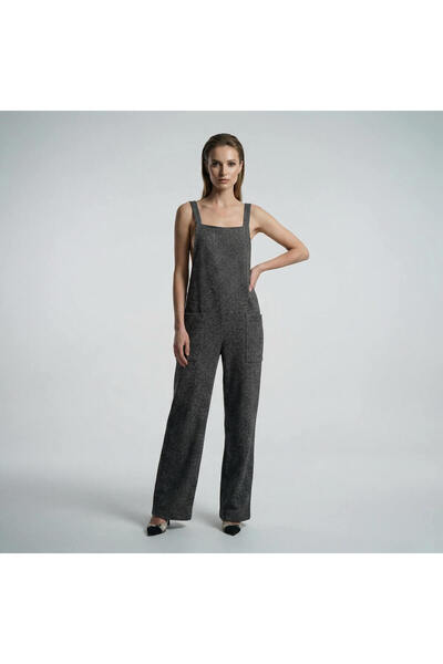 Vita Fortuna Kadın Askılı Tek Renk Tulum Rahat Kesim Günlük Şık Tulum