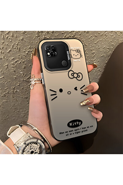 PATTERNOVA Redmi 10A Uyumlu Yüksek Kaliteli Sade Kedi Desenli İnce Silikon Kılıf