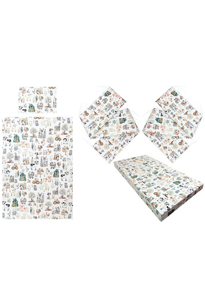 Hubners Farmer λευκά κλινοσκεπάσματα για κούνιες 5 τεμαχίων