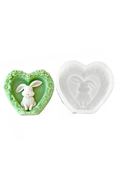 MILMATT Matră de silicon, Milmatt, Inimă cu Iepuraș 2