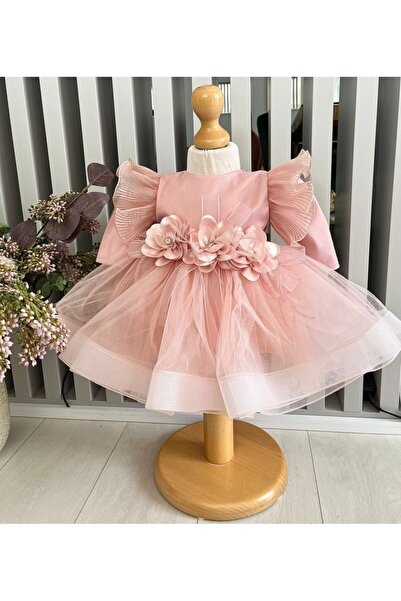 Inovius Rochita Botez Demi, cu Flori, Roz - DPH87 - Marime: 9-12 Luni Maneca ...