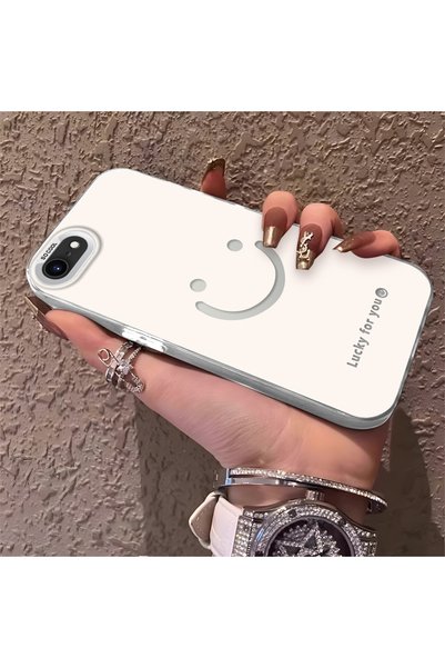CHICASELUX حافظة وجه مبتسم بسيطة متوافقة مع iPhone 7/8/SE 2020 2022، طلاء أني...