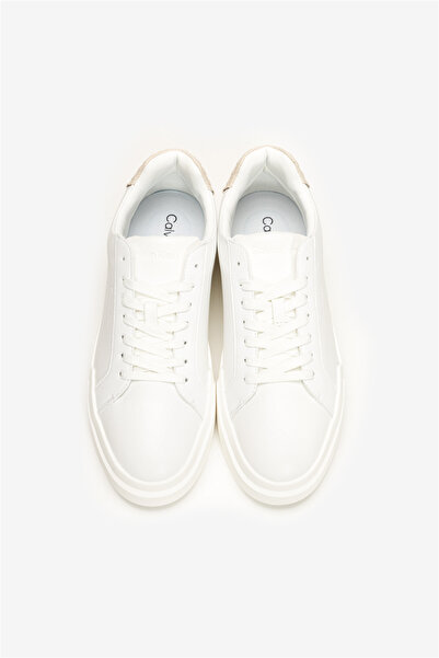 Calvin Klein Chunky Cupsole Laceup Lth Bt Aop Erkek Sneaker Beyaz