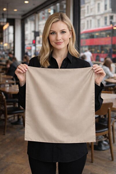 FELLMENS Beige Satin Shiny Women's Scarf 50X50 cm