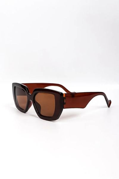 MACERATİ Lua Big Brown Unisex Geometric Uv400 Filtered Sunglasses