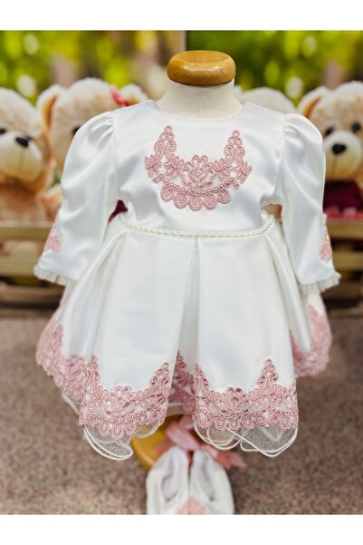 Inovius White christening dress with lace - DPH18 - Size: 0-3 Months Short Sl...