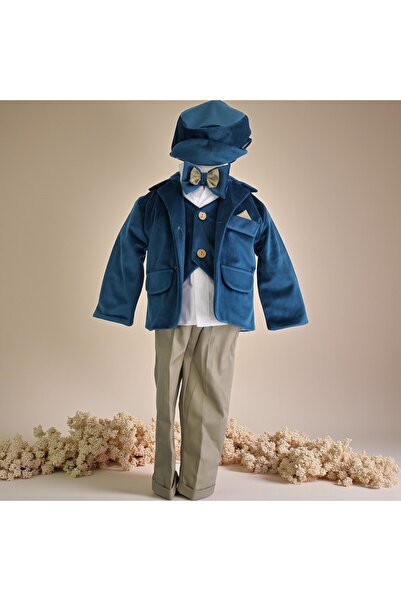 Inovius Costum Pentru Botez, Micul Aristocrat, 5 piese, Albastru - Gabb5 - Ma...