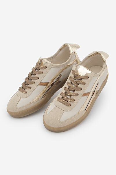 Marjin Damen-Sneaker mit Schnürung, Sportschuhe Alvena Gold