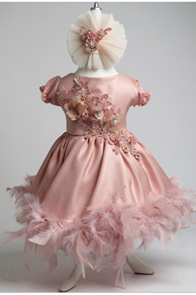 Inovius Rochita Botez Ann, cu Pene, Roz Pudra - DPH36 - Marime: 0-3 Luni Mane...