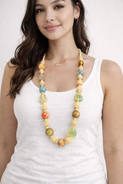 Gönülden Tasarım Doğal Taşlı Kadın Kolye