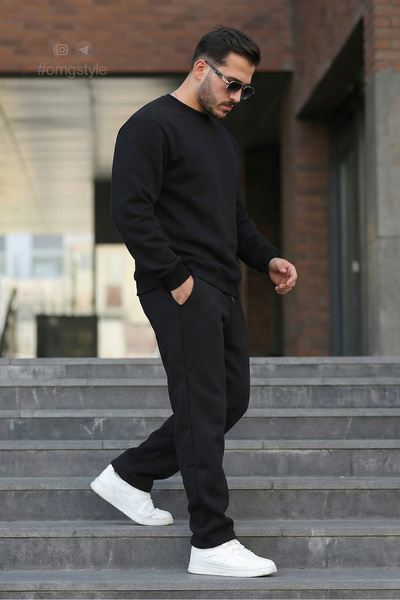 OMG Men's Takim 3 Threaded Yarn Baggy Sweatpants |   3 Threaded Embroidered O...