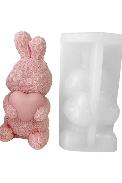 MILMATT Matră de silicon, Milmatt, Iepuraș cu trandafiri, pentru lumânări