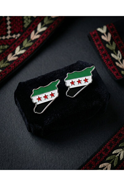 Zaytoon 2'Li Suriye Haritası İçinde Yeni Bayrağı Harita Şekli Unisex Yaka Min...