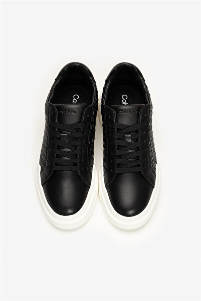 Calvin Klein Chunky Cupsole Laceup Lth Aop Kadın Sneaker Siyah