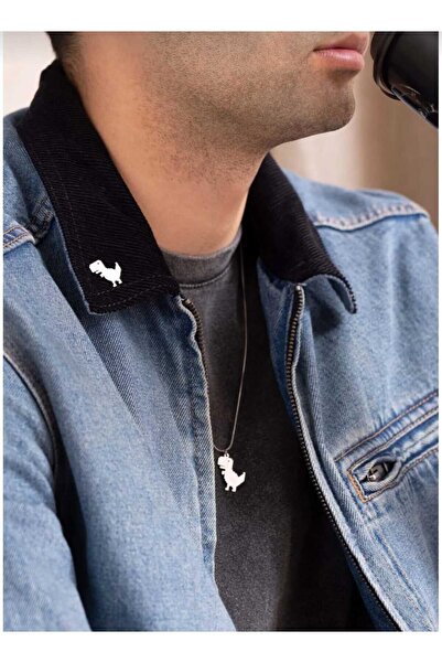 Dream Cut Collection Dream Cut Pixel Dino Steel Necklace