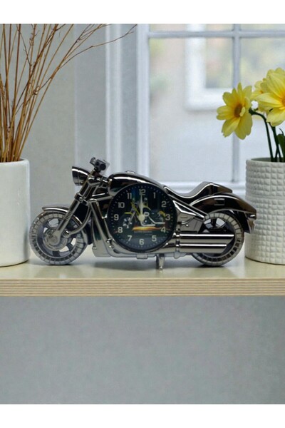 CaactuStore Motor Tsarımlı Dekoratif Çalar Saat Masa Saati ( Plastik)
