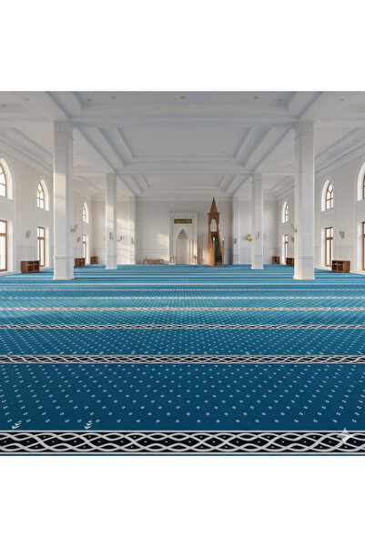FOREVERALDORA Mescid Cami Halısı Metrajlı – Kaymaz Taban Süngerli Saf Desenli...
