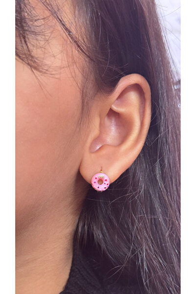 iky aksesuar Donut Çocuk Çelik Küpe