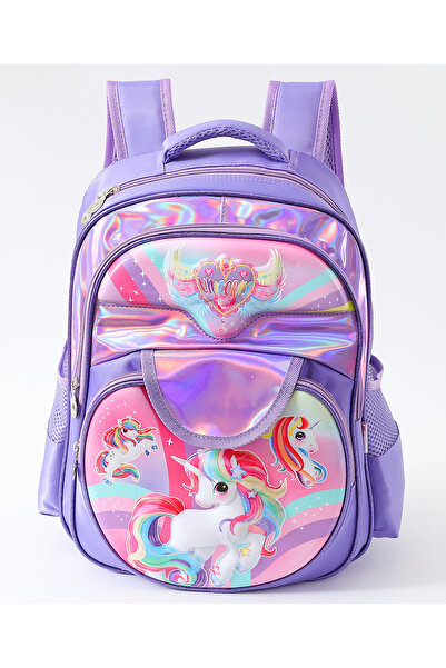 PlayNation Play Nation Unicorn Theme School Backpack, Adjustable Straps, Carr...