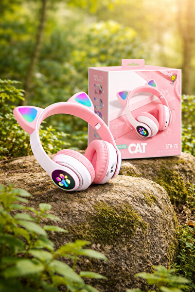 Yeşil Bilişim PATİLİ IŞIKLI KEDİ KULAKLI BLUETOOTH KULAKÜSTÜ KULAKLIK