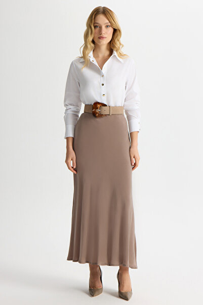 MISS DALIDA Verev Kesim Cupro Etek Stone