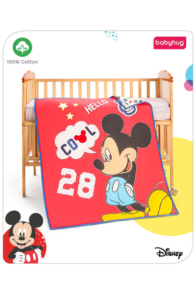 Babyhug Disney Premium Quilt, Mickey Mouse Theme, Soft Cotton, All-Season Com...