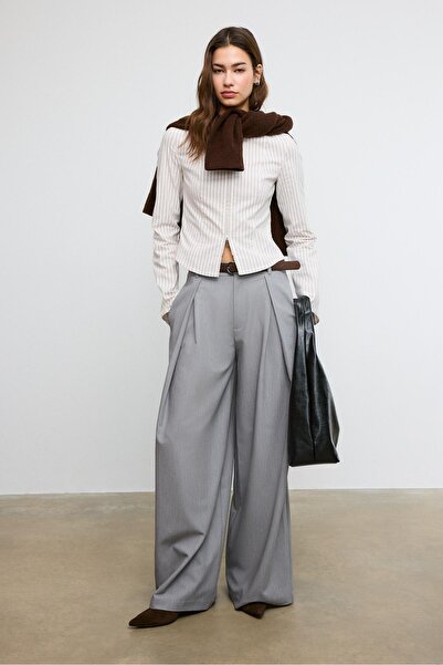 Stradivarius ÇİFT FERMUARLI DAR KESİM BENGALİN GÖMLEK