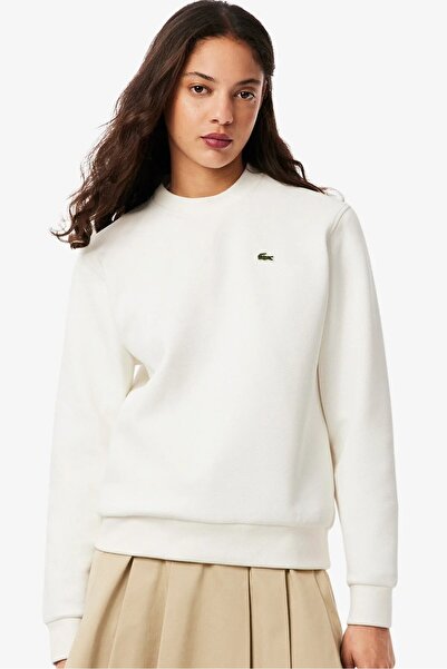 Lacoste Women's Relaxed Fit Crew Neck Cotton Sweatshirt Women's Relaxed Fit S...