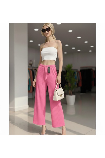 THEBEK Women's Bubble Loose Summer Casual Loose Cut Elastic Pipe Leg Trousers