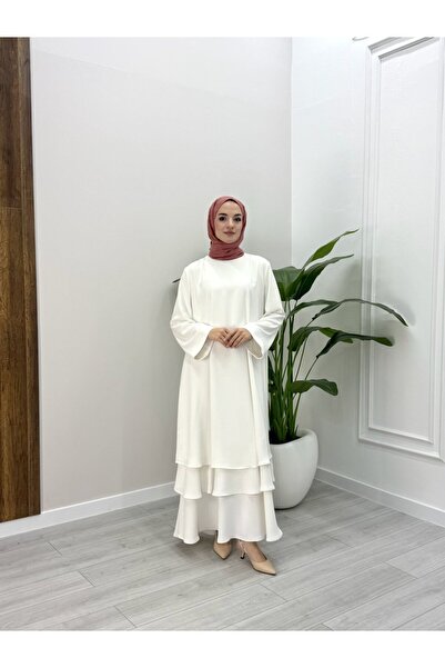 NS Moda Hijab Sapphire Dress White-Model 557