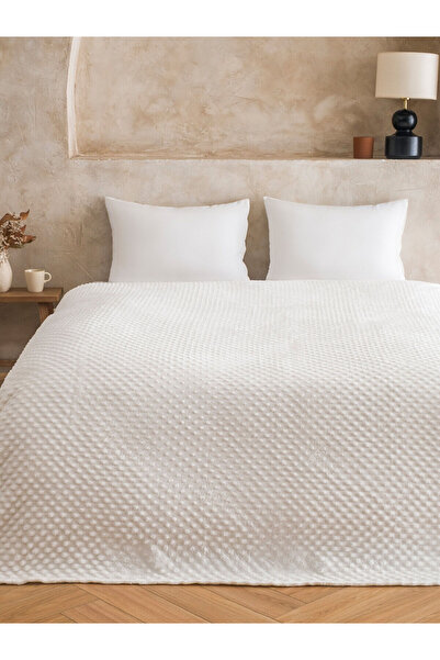 LC Waikiki Alita City Farkıyla Lcw Home Ecru Double Plush Blanket 200X220 cm