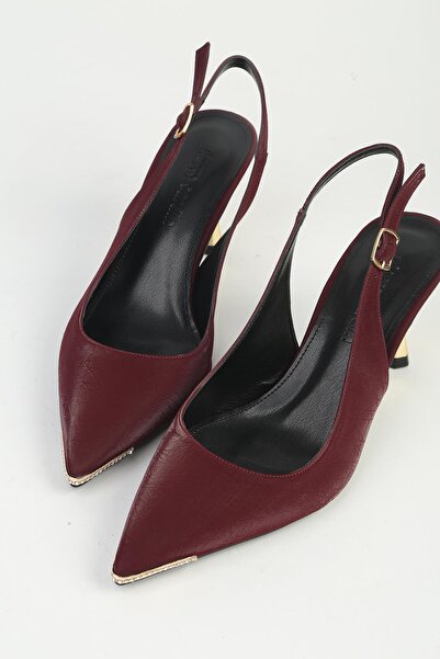 Pierre Cardin حذاء نسائي بكعب عالٍ باللون العنابي PC-55737