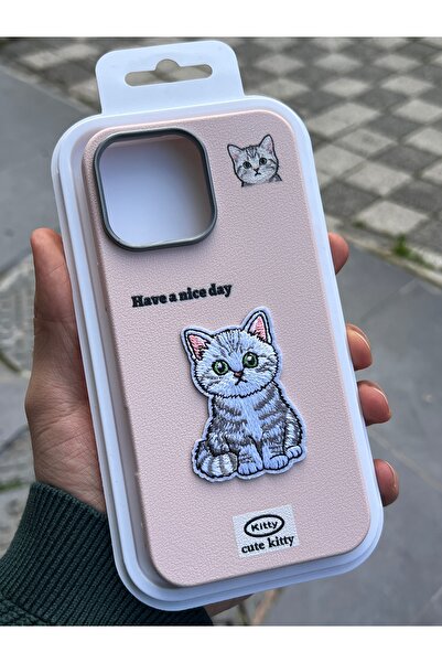 EDELFU متوافق مع iPhone 16 PRO MAX - غطاء سيليكون مزخرف على شكل قطة مقاوم للص...