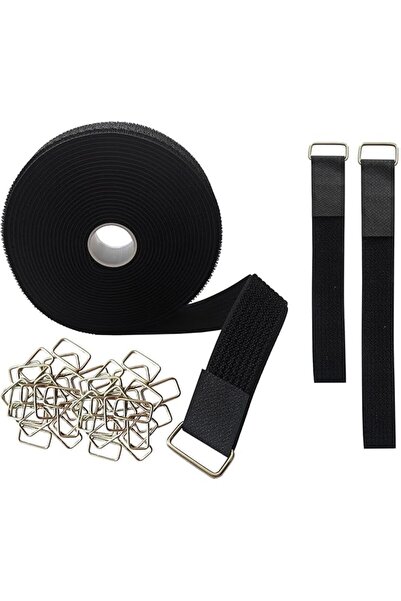 The Bros أحزمة لاصقة بطول 16 قدمًا مزودة بـ 25 مشبكًا معدنيًا، وحزام ربط قابل...