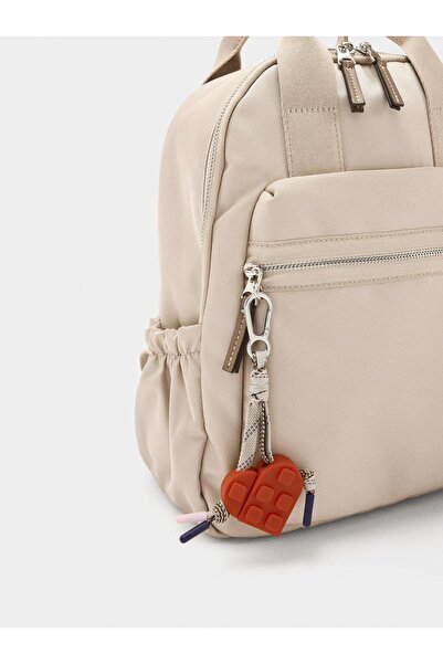 PARFOIS Kalp Charmlı Teknik kumaş Sırt Çantası