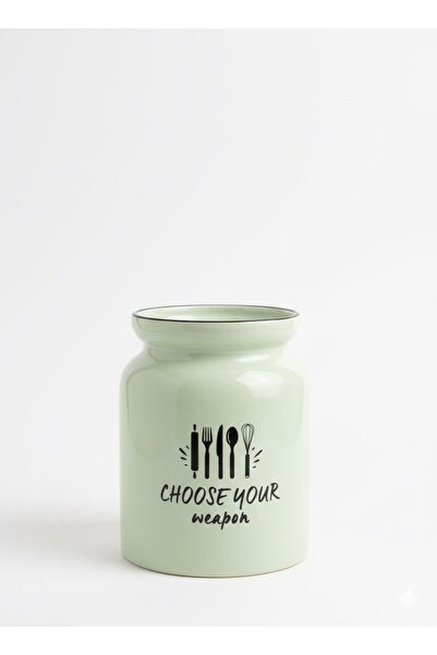 BEYLER Suport vertical pentru linguri din ceramică, verde, pentru blat