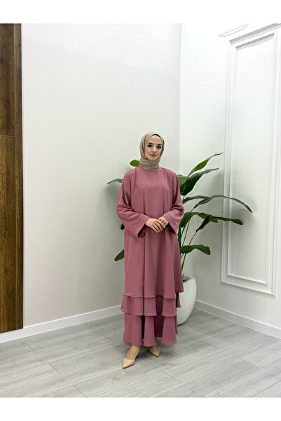 NS Moda Tesettür Safir Dress Pink-Model 557