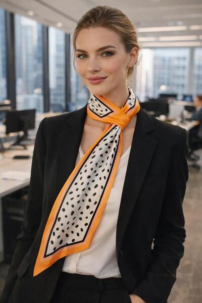 BALIENTE FLR18 Eșarfă de gât pentru femei, premium, cu model, cu legături, 60...