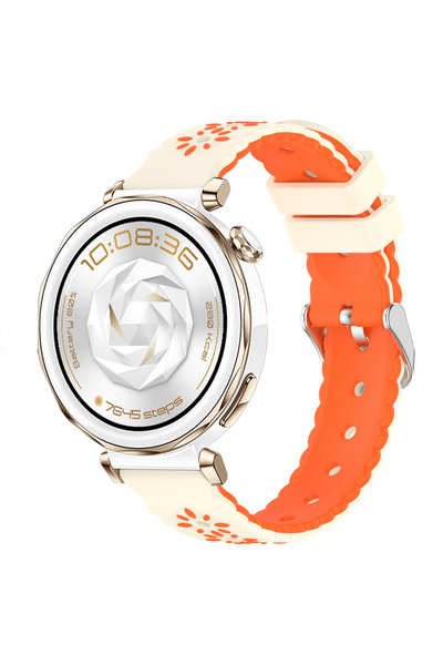 Sneezy ساعة هواوي واتش جي تي 5 برو 42 ملم، حزام سيليكون ناعم بنمط زهور، حزام ...