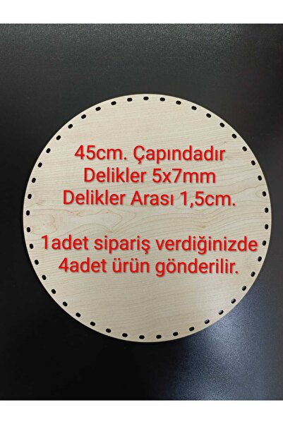 öyküdekor Ahşap Mdf İp Örgü, Rattan Örgü, Bambu Örgü İçin Yuvarlak Tabanlık 4...