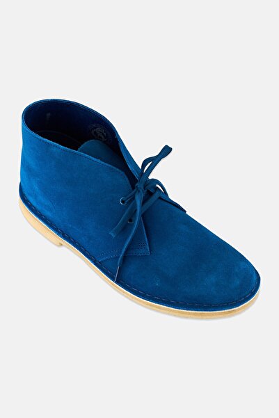 CLARKS Men Desert Lace Up Boots, Teal Blue