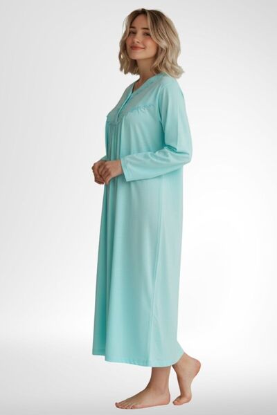 markalinda 100% Cotton, Buttoned Collar, Large Size Nightgown
