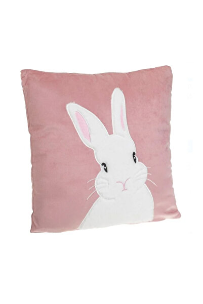 Lumi LUXURY Perna Decorativa Paste de Primavara Catifelata Roz cu Model Iepur...