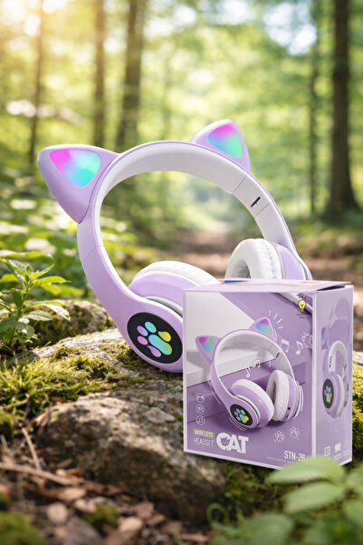 Yeşil Bilişim PATİLİ IŞIKLI KEDİ KULAKLI BLUETOOTH KULAKÜSTÜ KULAKLIK